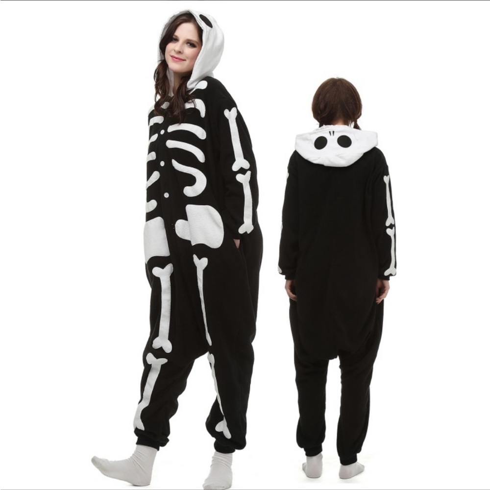 EUC Skeleton Halloween Costume Onsie Unisex